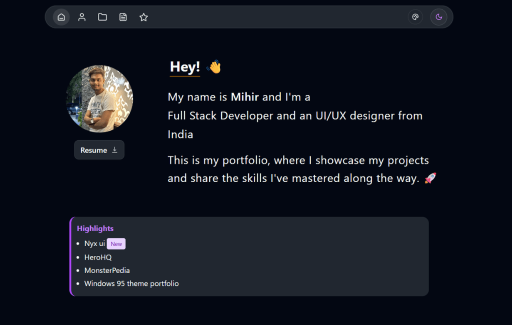 Single Page Portfolio