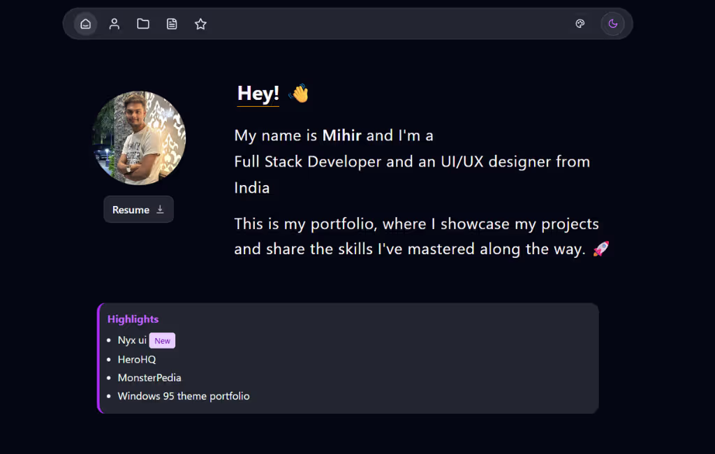 Single Page Portfolio